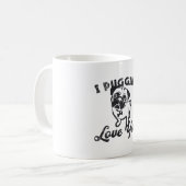 Pug I Pugging Love You Dog  Grappig cadeau Koffiemok (Voorkant links)