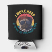 Pug I WERK HARD Blikjeskoeler (Achterkant)