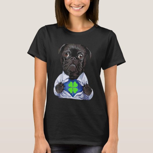 Pug Iers C St Patrick Dag Hond T-shirt (Voorkant)