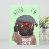 Pug ik ben een goede jongen, Pug Lover Gift, grapp Menu (Staand voorkant)