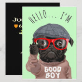 Pug ik ben een goede jongen, Pug Lover Gift, grapp Menu (Voorkant / Achterkant)