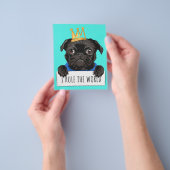 Pug ik heers over de wereld cadeau, grappig Pug li Flyer (Hand)