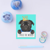 Pug ik heers over de wereld cadeau, grappig Pug li Flyer (Enkel)
