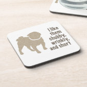 Pug - Ik hou van hen, Chubby, Kort en Kort Drankjes Onderzetter (Linkerzijde)