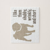 Pug - Ik hou van hen, Chubby, Kort en Kort Legpuzzel (Verticaal)