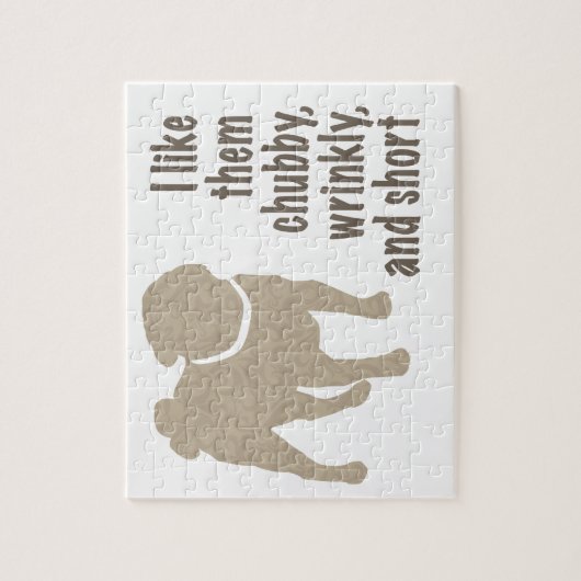 Pug - Ik hou van hen, Chubby, Kort en Kort Legpuzzel (Verticaal)