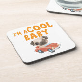 Pug I'm a Cool Baby Bier Onderzetter (Linkerzijde)