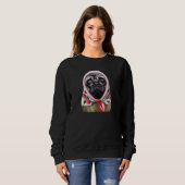 Pug in Babushka, Pug Design for Pug Lovers, Polish Trui (Voorkant volledig)