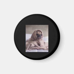 Pug in Blanket Cute Pug Hondenliefhebber Gift Magneet