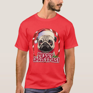 Pug in Christmas pet Kerstdepressie vriend T-shirt