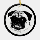 Pug in Circle Keramisch Ornament (Voorkant)
