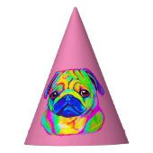Pug in Colors Birthday Feesthoedjes (Voorkant)