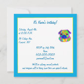 Pug in Colors Birthday Kaart (Achterkant)