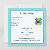 Pug in Colors Birthday Kaart (Achterkant)