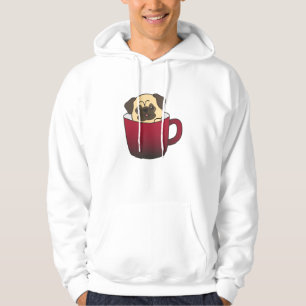 Pug in Cup Funny Animals in koffie of thee Hoodie
