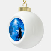 Pug in de hemel als engelensympathie keramische bal ornament (Rechts)