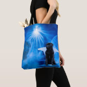 Pug in de hemel als engelensympathie tote bag (Dichtbij)