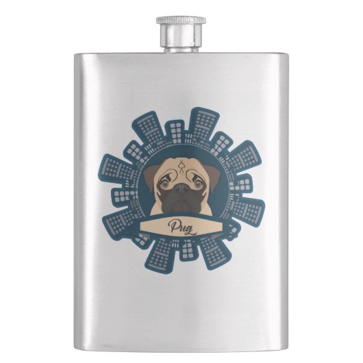 pug in de stad flacon (Voorkant)