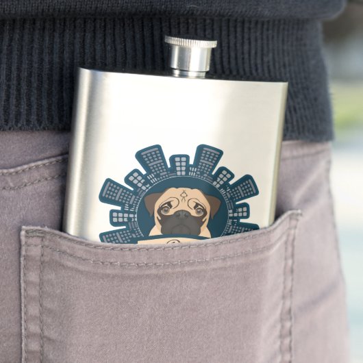 pug in de stad flacon (Voorbeeld)