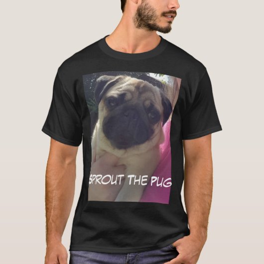 Pug in de zon t-shirt (Voorkant)