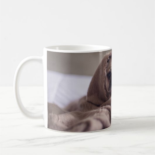 Pug in deken mok (Links)