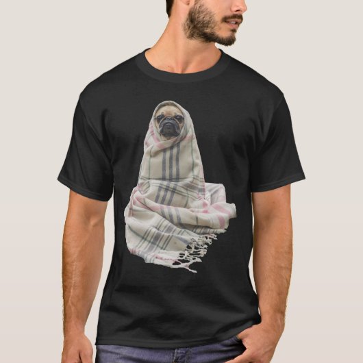 Pug In Deken T-shirt (Voorkant)