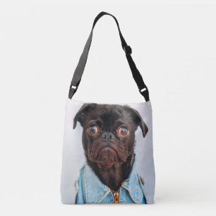 Pug in Denim Jackey Cute Schattig Dog Puppy Crossbody Tas