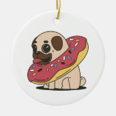 Pug In Donut Keramisch Ornament (Voorkant)