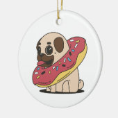Pug In Donut Keramisch Ornament (Links)
