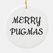 Pug In Donut Keramisch Ornament (Achterkant)