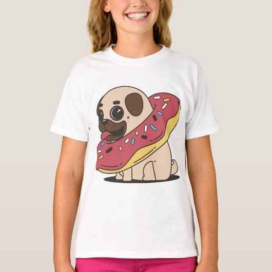 Pug In Donut T-shirt (Voorkant)