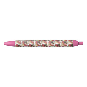 Pug in donut zwarte inkt pen
