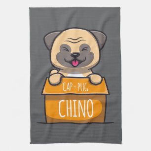 Pug in een beker - Pet-Pug-Chino Theedoek
