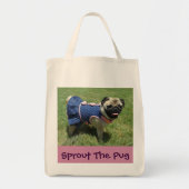 Pug in een damp tote bag (Voorkant)