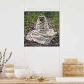 Pug In Een Dekentje Poster (Keuken)