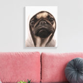 Pug in een hodie canvas afdruk (Insitu (Woonkamer))