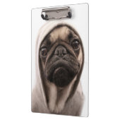 Pug in een hodie klembord (Links)