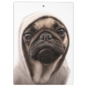 Pug in een hodie klembord (Achterkant)