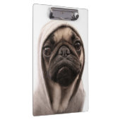 Pug in een hodie klembord (Rechts)