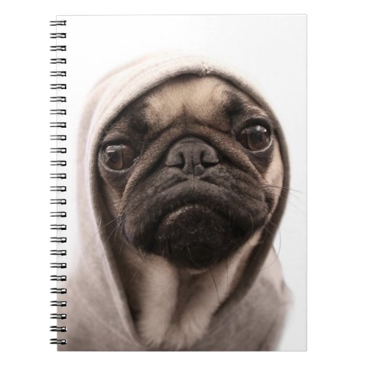 Pug in een hodie notitieboek (Voorkant)
