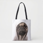 Pug in een hodie tote bag (Voorkant)