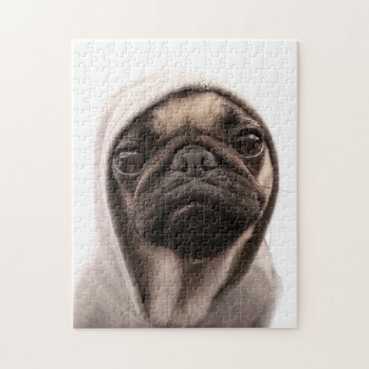 Pug in een Hoodie Legpuzzel (Verticaal)