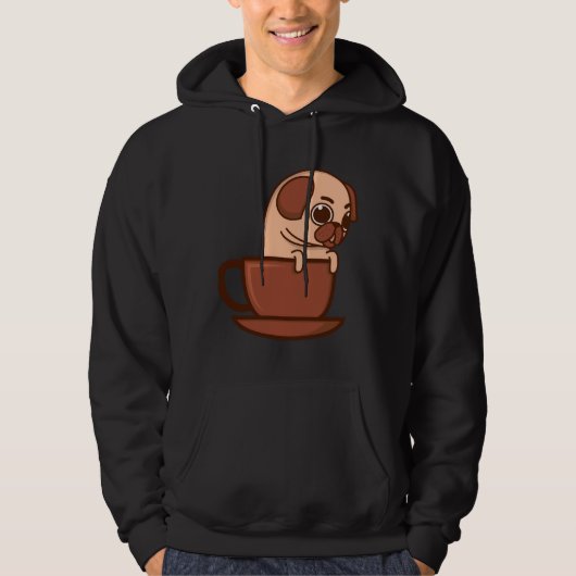 Pug in een Mok Schattigee Pug geschenken voor Pug Hoodie (Voorkant)