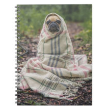 Pug in een Notitieboek van de Spiral van de Blanke