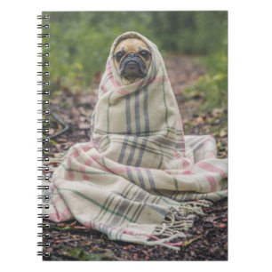 Pug in een Notitieboek van de Spiral van de Blanke