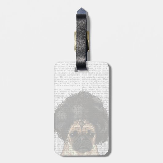 Pug in een slechte figuur bagagelabel (Achterkant verticaal)