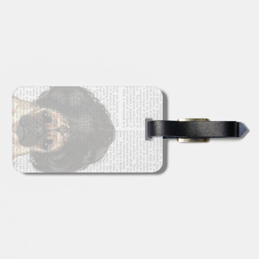 Pug in een slechte figuur bagagelabel (Achterkant horizontaal)