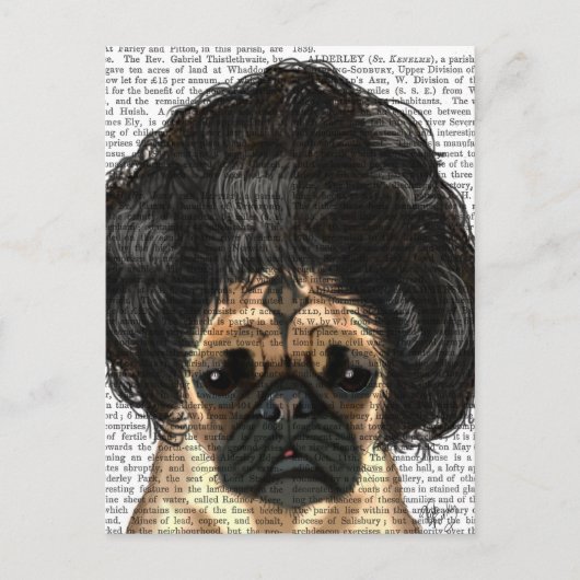 Pug in een slechte figuur briefkaart (Voorkant)