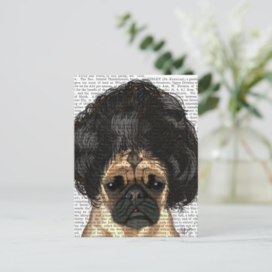 Pug in een slechte figuur briefkaart (Staand voorkant)