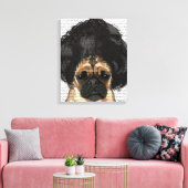 Pug in een slechte figuur canvas afdruk (Insitu (Woonkamer))